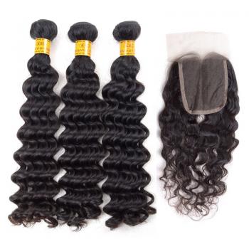 Peruvian Deep Wave Virgin Hair,100% Unprocessed,hot,lace closure,6A human hair,6A hair