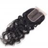 Brazilian Deep Wave Virgin Hair Middle Part Lace Closure With Baby Hair